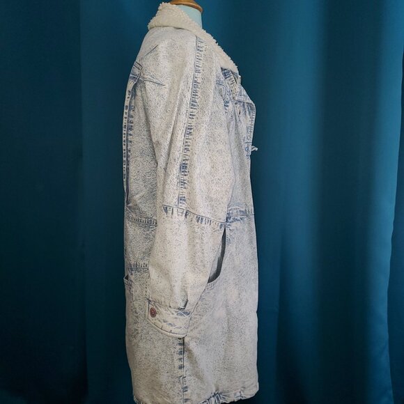 VINTAGE Amazing Acid Washed Faux Serpa Lined Jacket – M - Picture 10 of 15